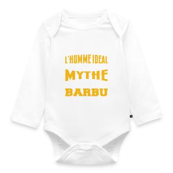 l'homme ideal est un mythe sauf s'il est barbu - Body Bébé bio manches longues - blanc - Devant