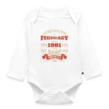Legends were born in February 1981 | gift - Body Bébé bio manches longues - blanc - Devant