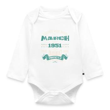 March 1951 | birthday gift - Body Bébé bio manches longues - blanc - Devant