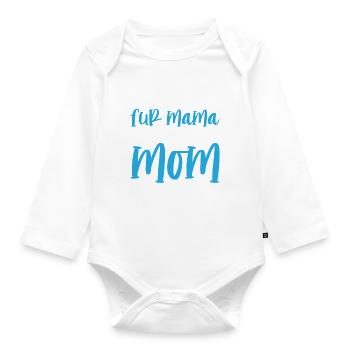 Pet Dog Mom Pregnancy Dog Mama - From Fur Mama To - Organic Longsleeve Baby Bodysuit - white - Front