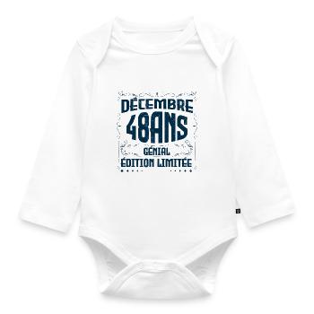 DÉCEMBRE 48 Ans | Édition limitée - Body Bébé bio manches longues - blanc - Devant
