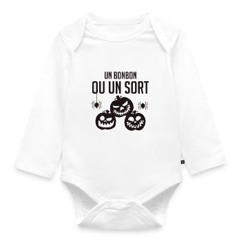 Un bonbon ou un sort - Body Bébé bio manches longues - blanc - Devant