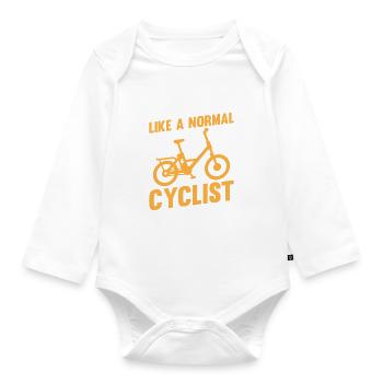 eBike E-bike Cyclist Like A Normal Cyclist Only Mu - Baby Bio-Langarm-Body - Weiß - Vorne