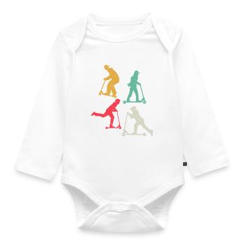 Scooter Tricks Stunt Racing Scooter Stunts Boys Sc - Body Bébé bio manches longues - blanc - Devant