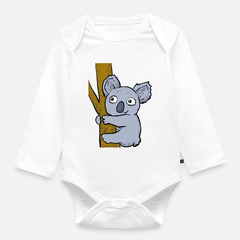 Koala effronté - Body Bébé bio manches longues - blanc