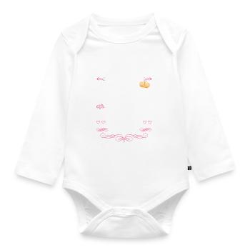 Es war einmal ein Mädchen. Februar 2019 Geburtstag - Baby Bio-Langarm-Body - Weiß - Vorne