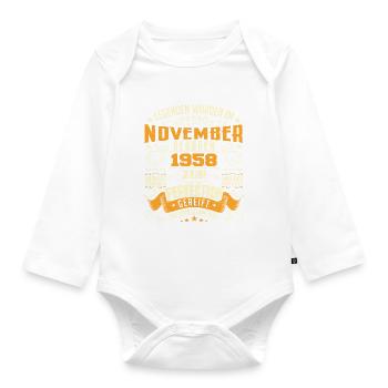 Im November 1958 geboren - Body Bébé bio manches longues - blanc - Devant