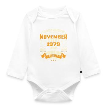 Im November 1979 geboren - Body Bébé bio manches longues - blanc - Devant