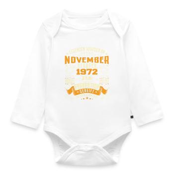 Im November 1972 geboren - Body Bébé bio manches longues - blanc - Devant
