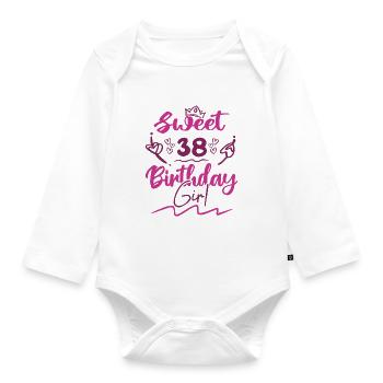 Süßes 38 Geburtstagskind | Geschenk Geburtstag - Baby Bio-Langarm-Body - Weiß - Vorne