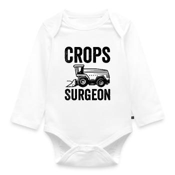 Crops Surgeon Farmer Agriculture - Organic Longsleeve Baby Bodysuit - white - Front