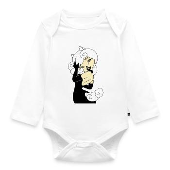 TShirt Fille Parfait Chevaux Blonde Robe Noir 2022 - Body Bébé bio manches longues - blanc - Devant