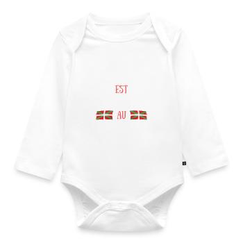 Vie plus belle pays basque homme humour cadeau - Body Bébé bio manches longues - blanc - Devant
