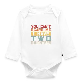 YOU CAN T SCARE ME I HAVE TWO DAUGHTERS - Body Bébé bio manches longues - blanc - Devant
