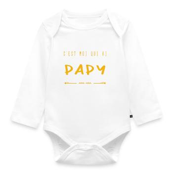 C'est moi qui a le meilleur Papy - Body Bébé bio manches longues - blanc - Devant