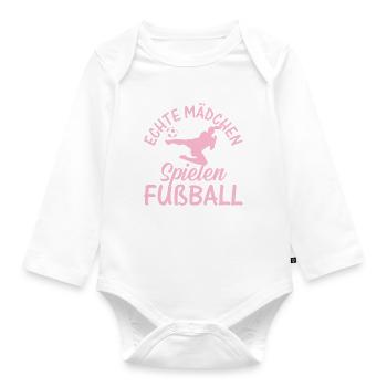 De vraies filles jouent au football - Joueur de football G - Body Bébé bio manches longues - blanc - Devant