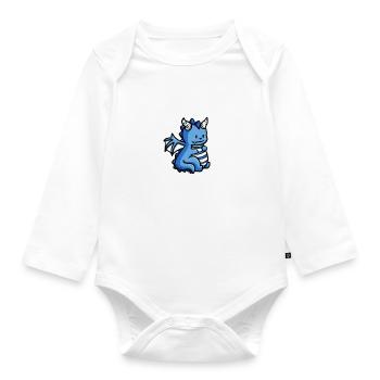Sorry I Can't I Have Plans With My Dragon - Organic Longsleeve Baby Bodysuit - white - Front