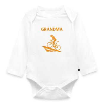 Grandma Is My Name Cycling Is My Game - Racing Bik - Organic Longsleeve Baby Bodysuit - white - Front