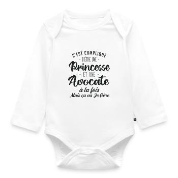 Princesse Avocate - Body Bébé bio manches longues - blanc - Devant