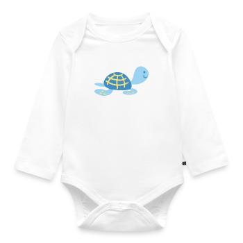 Turtle - Organic Longsleeve Baby Bodysuit - white - Front
