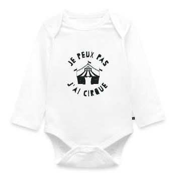 je peux pas j'ai cirque | cadeau citation humour - Body Bébé bio manches longues - blanc - Devant