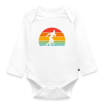 Retro Soccer Sunset Soccer Player - Baby Bio-Langarm-Body - Weiß - Vorne
