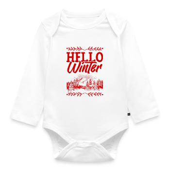 Hello Winter - Baby Bio-Langarm-Body - Weiß - Vorne