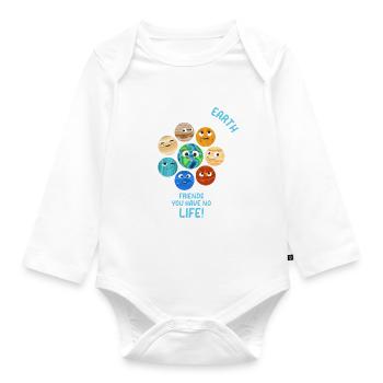 What Did The Earth Say To The Planets - Funny Sola - Organic Longsleeve Baby Bodysuit - white - Front