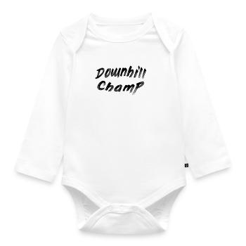 Downhill champ - Organic Longsleeve Baby Bodysuit - white - Front