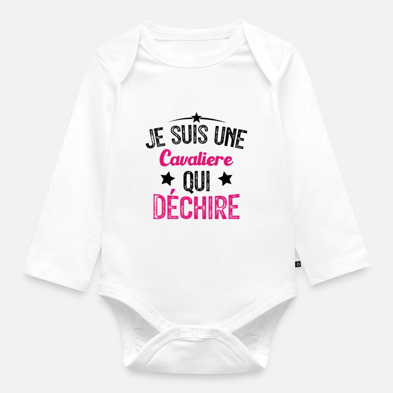 Je suis une Cavalière Qui Déchire - Body Bébé bio manches longues - blanc