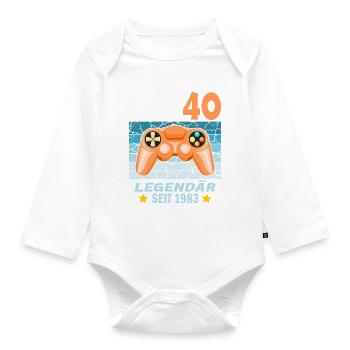 40. Geburtstag Gamer zocken Geburtstjahr 1983 - Baby Bio-Langarm-Body - Weiß - Vorne