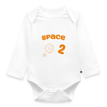 Gebt mir etwas Platz, ich bin 2 Astronauten - Baby Bio-Langarm-Body - Weiß - Vorne