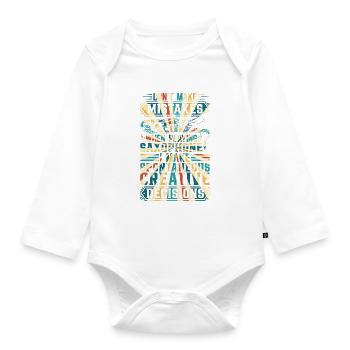 When Playing Saxophone I Make Spontaneous Creative - Organic Longsleeve Baby Bodysuit - white - Front