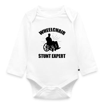 Funny Spinal Cord Injury Wheelchair Cross-Section - Organic Longsleeve Baby Bodysuit - white - Front