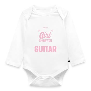 Guitariste Guitariste Filles - Guitariste Fille - Body Bébé bio manches longues - blanc - Devant