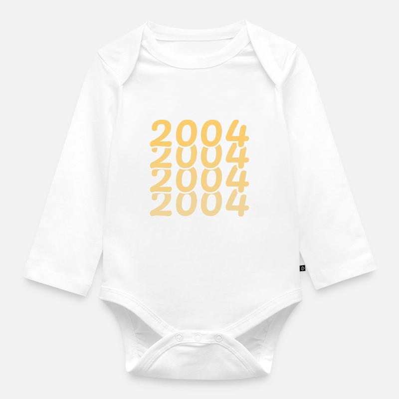 2004 Né en 2004 - Body Bébé bio manches longues - blanc