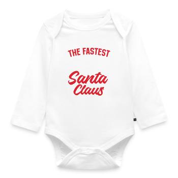 The Fastest Santa Claus Ever - Santa Claus Drone P - Organic Longsleeve Baby Bodysuit - white - Front