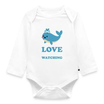 Whale Watcher Saying Whale Fans Humpback Whales - Organic Longsleeve Baby Bodysuit - white - Front