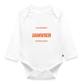 Janvier 1959 | Vintage Anniversaire Rétro - Body Bébé bio manches longues - blanc - Devant