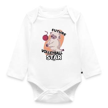 zukünftiger Volleyball Star Schaf Kind Baby - Baby Bio-Langarm-Body - Weiß - Vorne