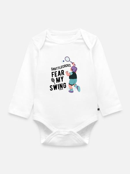 Badminton - Baby Bio-Langarm-Body - Weiß