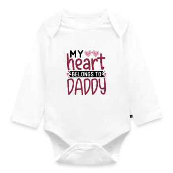 My Heart Belongs To Daddy - Baby Bio-Langarm-Body - Weiß - Vorne
