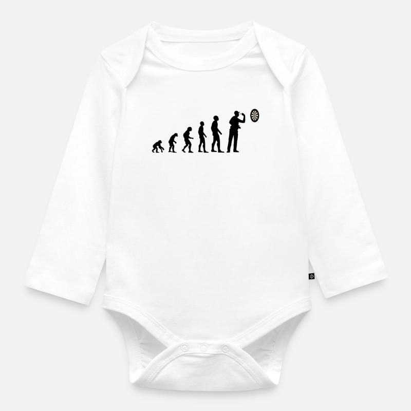 Darts Darts Player Evolution Darts Game Gift - Organic Longsleeve Baby Bodysuit - white