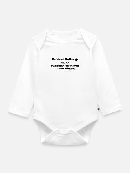 Pilates - Bessere Haltung, mehr Selbstbewusstsein - Baby Bio-Langarm-Body - Weiß