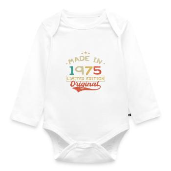 Baujahr 1975 | Limited Edition 1975 | Original - Baby Bio-Langarm-Body - Weiß - Vorne