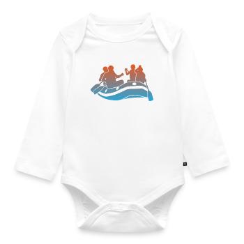 Rafting Wildwasserbootfahren Wassersport Geschenk - Baby Bio-Langarm-Body - Weiß - Vorne