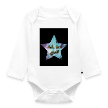 Ich bin gut! - Stern - Baby Bio-Langarm-Body - Weiß - Vorne