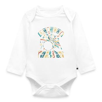 A Day Without Playing Drums I Have No Idea - Drumm - Organic Longsleeve Baby Bodysuit - white - Front