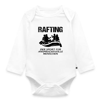 Rafting Spruch Wildwasserbootfahren Geschenk - Baby Bio-Langarm-Body - Weiß - Vorne