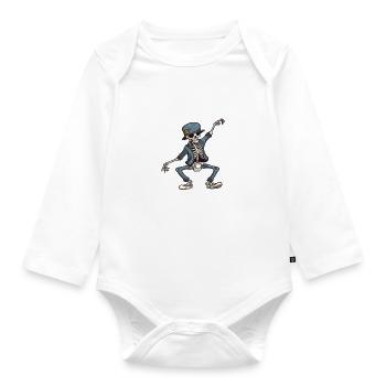 Shake your Bones Skelett Spruch Lusitg - Baby Bio-Langarm-Body - Weiß - Vorne
